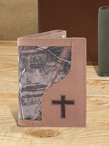 Men’s Trifold Realtree Wallet with Embossed Cross