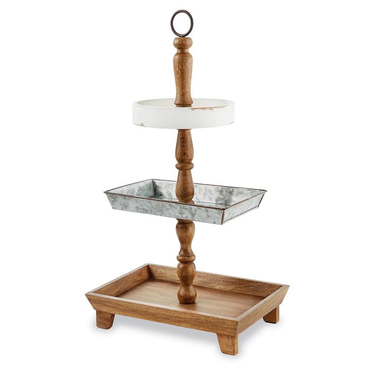 Tiered Server with Wood and Metal