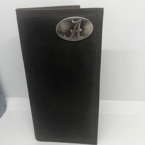 Men's Wallet - Leather Roper Wallet - Alabama, Auburn, or Maltese Cross