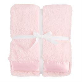 Baby Blanket - Pink with Satin Trim