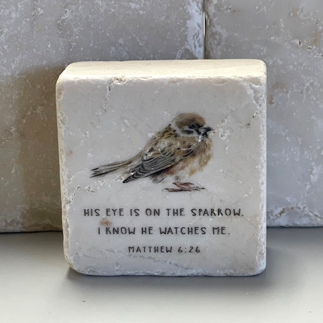 His Eye is on the Sparrow Scripture Stone