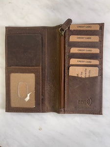 Men's Wallet - Leather Tall Wallet with RFID blocker